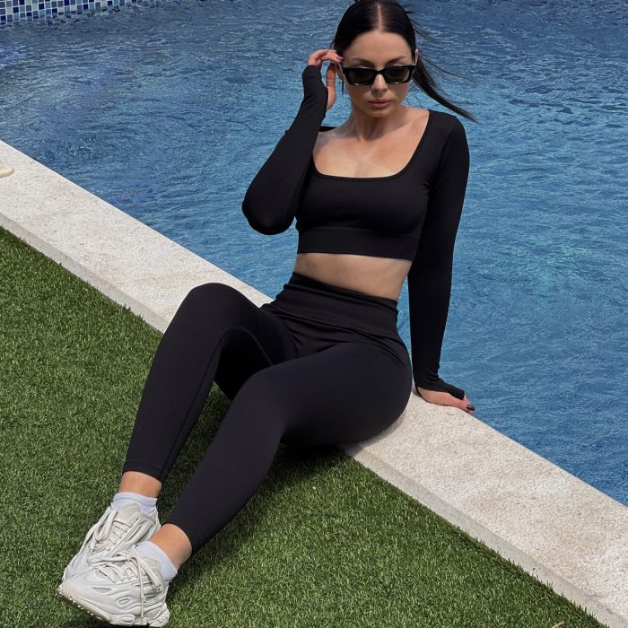 Ribbed Leggings Black